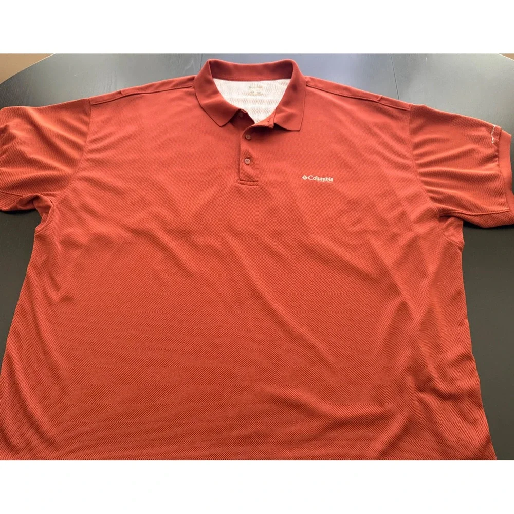 Columbia PFG Fishing Shirt Mens 4X Burnt Orange Vented Outdoor Polo
